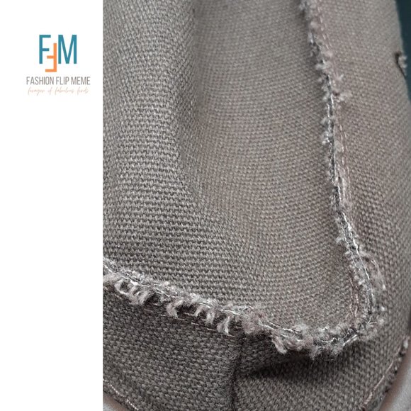 Unisex Unique Raw Edge Canvas Slip-On Boat Shoes - Picture 5 of 7